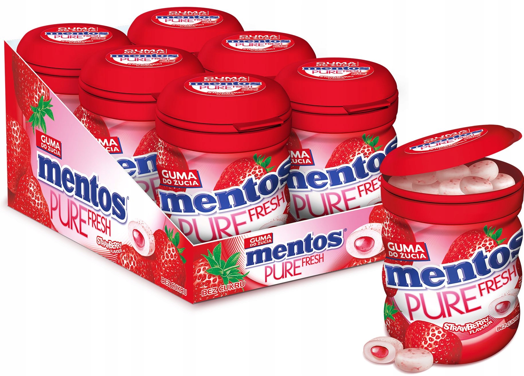 MENTOS PURE FRESH STRAWBERRY BOTTLE 60g